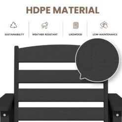 2-Piece HDPE Plastic Adirondack Outdoor Bar Stools In Black 8 2-Piece HDPE Plastic Adirondack Outdoor Bar Stools In Black -More Furniture Store outdoor bar stools jygjy2jt black 44 1000