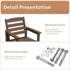 2-Piece HDPE Plastic Adirondack Outdoor Bar Stools In Brown -More Furniture Store outdoor bar stools jygjy2jt brown 44 1000