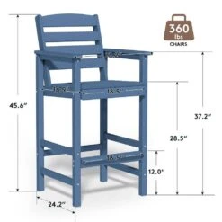 2-Piece HDPE Plastic Adirondack Outdoor Bar Stools In Navy -More Furniture Store outdoor bar stools jygjy2jt navy 44 1000