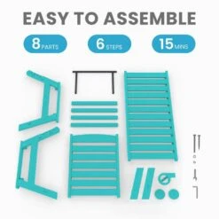 HDPE Aruba Blue Adjustable Outdoor Lounge Chair (1-Pack) 10 HDPE Aruba Blue Adjustable Outdoor Lounge Chair (1-Pack) -More Furniture Store outdoor lounge chairs pelc hd ab 1f 1000