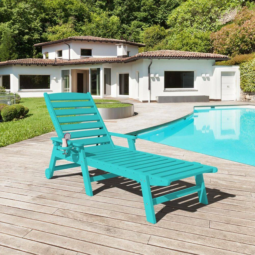 HDPE Aruba Blue Adjustable Outdoor Lounge Chair (1-Pack) 7 HDPE Aruba Blue Adjustable Outdoor Lounge Chair (1-Pack) - Image 7