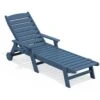 HDPE Navy Adjustable Outdoor Lounge Chair (1-Pack)
