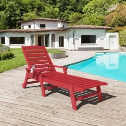 HDPE Red Adjustable Outdoor Lounge Chair (1-Pack) 13 HDPE Red Adjustable Outdoor Lounge Chair (1-Pack) -More Furniture Store outdoor lounge chairs pelc hd rd 31 1000