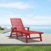 HDPE Red Adjustable Outdoor Lounge Chair (1-Pack)