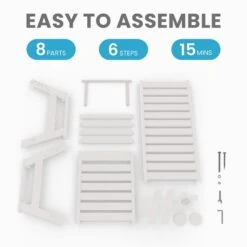 HDPE White Adjustable Outdoor Lounge Chair (1-Pack) -More Furniture Store outdoor lounge chairs pelc hd wt 1f 1000