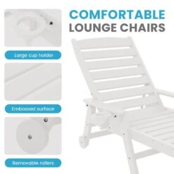 HDPE White Adjustable Outdoor Lounge Chair (1-Pack) -More Furniture Store outdoor lounge chairs pelc hd wt fa 1000