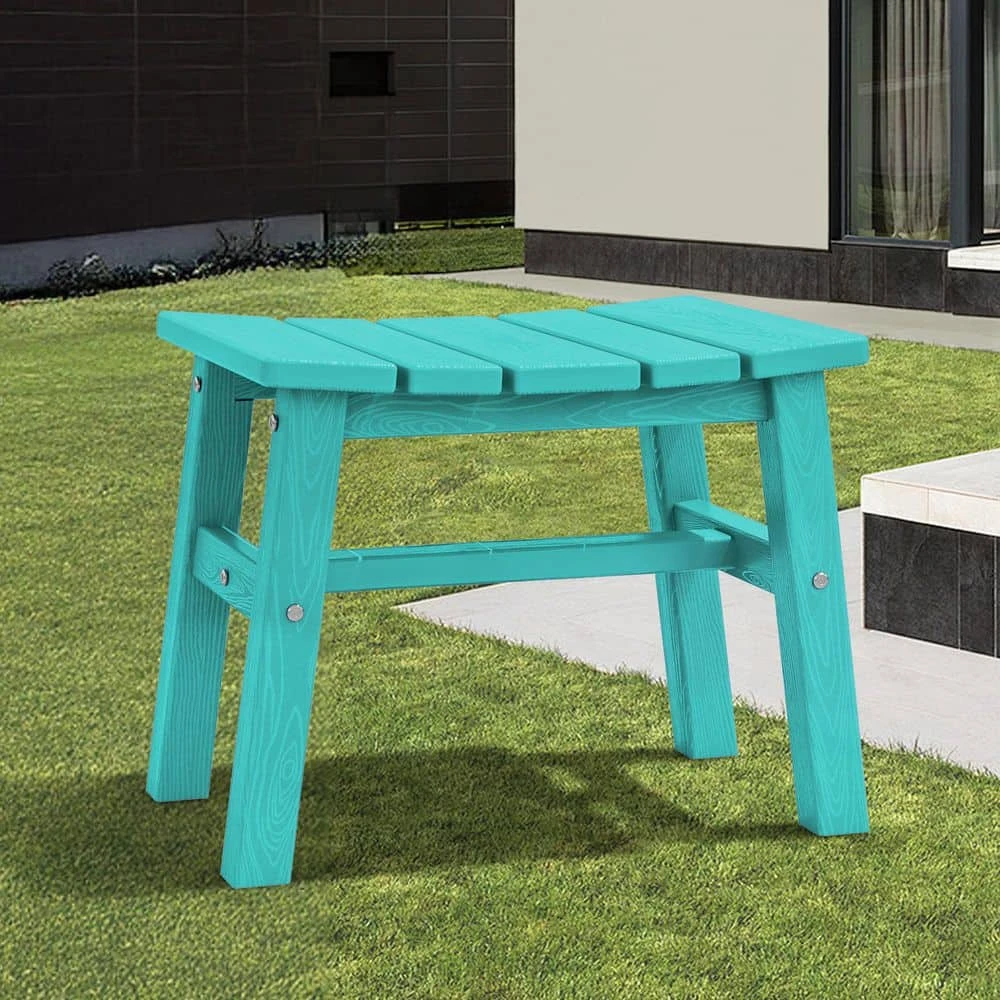 HDPE Aruba Blue Plastic Outdoor Ottoman (1-Pack) 1 HDPE Aruba Blue Plastic Outdoor Ottoman (1-Pack)