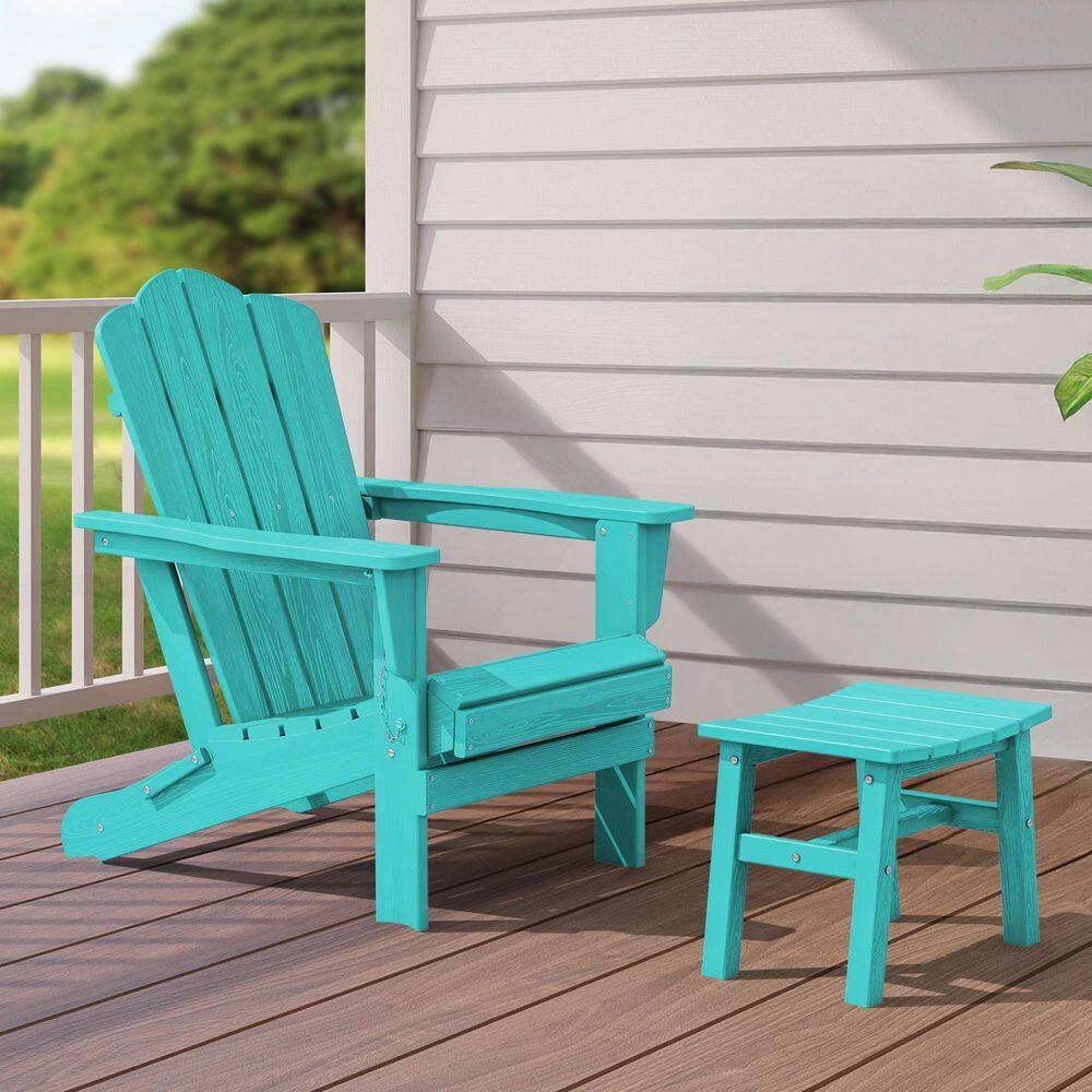 HDPE Aruba Blue Plastic Outdoor Ottoman (1-Pack) 7 HDPE Aruba Blue Plastic Outdoor Ottoman (1-Pack) - Image 7