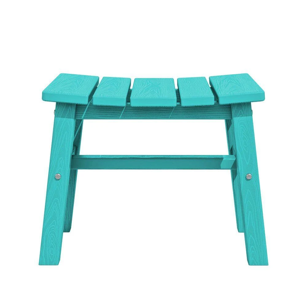 HDPE Aruba Blue Plastic Outdoor Ottoman (1-Pack) 2 HDPE Aruba Blue Plastic Outdoor Ottoman (1-Pack) - Image 2