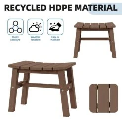 HDPE Brown Plastic Outdoor Ottoman (1-Pack) -More Furniture Store outdoor ottomans peotm hd br 44 1000