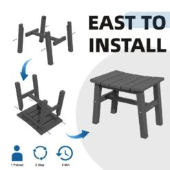 HDPE Gray Plastic Outdoor Ottoman (1-Pack) -More Furniture Store outdoor ottomans peotm hd gy 4f 1000