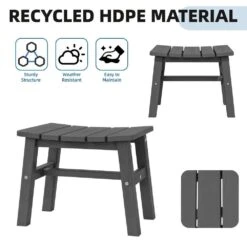 HDPE Gray Plastic Outdoor Ottoman (1-Pack) -More Furniture Store outdoor ottomans peotm hd gy fa 1000