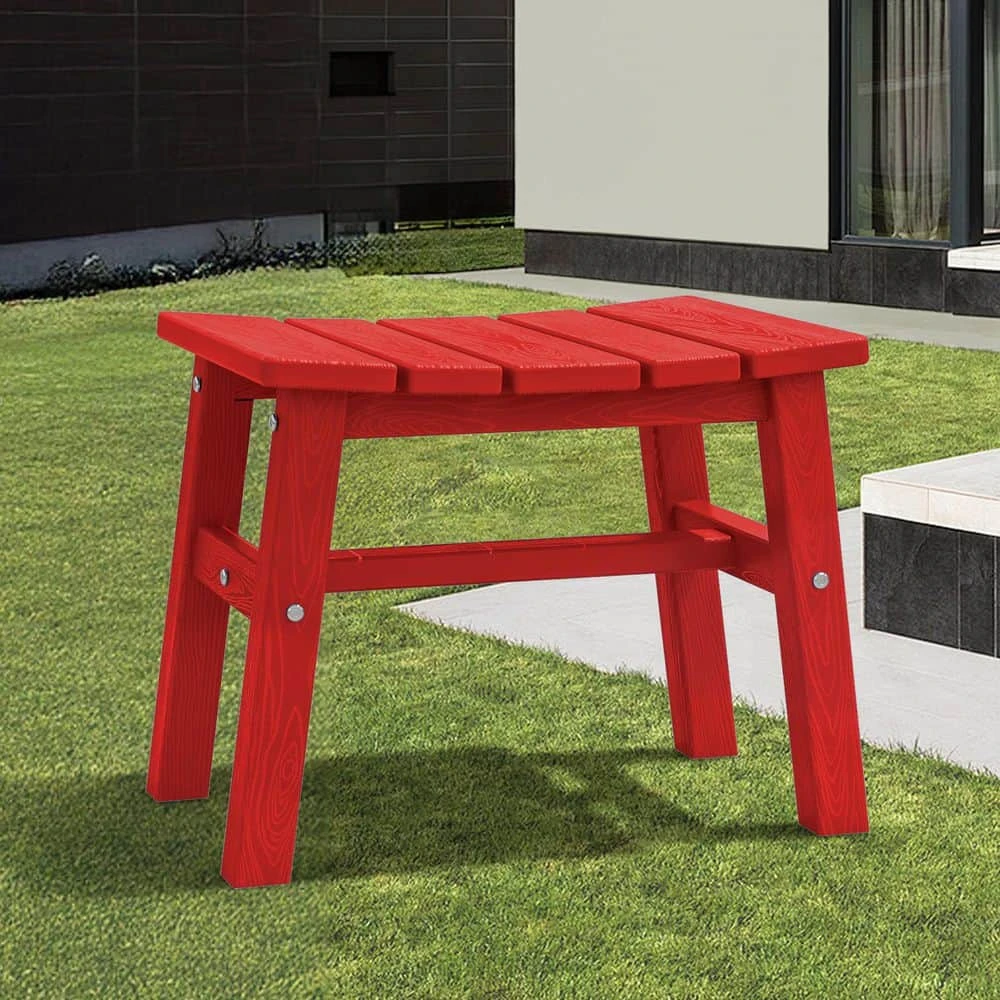 HDPE Bright Red Plastic Outdoor Ottoman (1-Pack) 1 HDPE Bright Red Plastic Outdoor Ottoman (1-Pack)