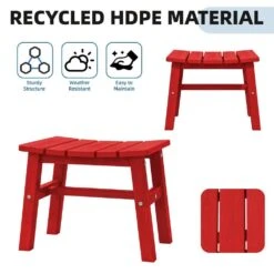 HDPE Bright Red Plastic Outdoor Ottoman (1-Pack) 12 HDPE Bright Red Plastic Outdoor Ottoman (1-Pack) -More Furniture Store outdoor ottomans peotm hd lh fa 1000
