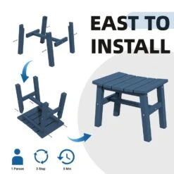 HDPE Navy Plastic Outdoor Ottoman (1-Pack) -More Furniture Store outdoor ottomans peotm hd ny 4f 1000