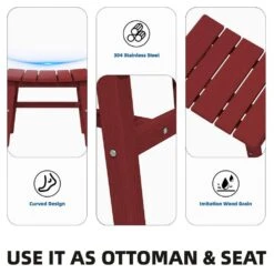 HDPE Dark Red Plastic Outdoor Ottoman (1-Pack) 11 HDPE Dark Red Plastic Outdoor Ottoman (1-Pack) -More Furniture Store outdoor ottomans peotm hd rd 44 1000