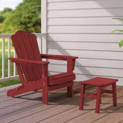 HDPE Dark Red Plastic Outdoor Ottoman (1-Pack) 13 HDPE Dark Red Plastic Outdoor Ottoman (1-Pack) -More Furniture Store outdoor ottomans peotm hd rd 76 1000