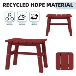 HDPE Dark Red Plastic Outdoor Ottoman (1-Pack) 12 HDPE Dark Red Plastic Outdoor Ottoman (1-Pack) -More Furniture Store outdoor ottomans peotm hd rd fa 1000