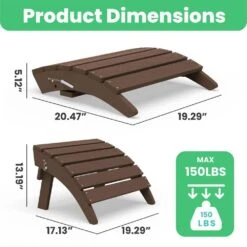 HDPE Folding Plastic Outdoor Ottoman For Adirondack In Brown -More Furniture Store outdoor ottomans pezdotm br 44 1000