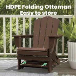 HDPE Folding Plastic Outdoor Ottoman For Adirondack In Brown -More Furniture Store outdoor ottomans pezdotm br 4f 1000