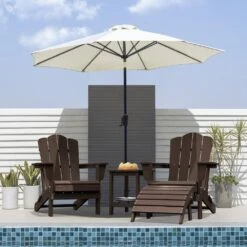 HDPE Folding Plastic Outdoor Ottoman For Adirondack In Coffee -More Furniture Store outdoor ottomans pezdotm co 31 1000