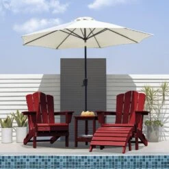 HDPE Folding Plastic Outdoor Ottoman For Adirondack In Burgandy -More Furniture Store outdoor ottomans pezdotm dr 31 1000