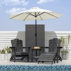 HDPE Folding Plastic Outdoor Ottoman For Adirondack In Gray 15 HDPE Folding Plastic Outdoor Ottoman For Adirondack In Gray -More Furniture Store outdoor ottomans pezdotm gy 31 1000