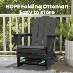 HDPE Folding Plastic Outdoor Ottoman For Adirondack In Gray 10 HDPE Folding Plastic Outdoor Ottoman For Adirondack In Gray -More Furniture Store outdoor ottomans pezdotm gy 4f 1000