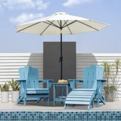 HDPE Folding Plastic Outdoor Ottoman For Adirondack In Light Blue -More Furniture Store outdoor ottomans pezdotm lb 31 1000