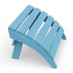 HDPE Folding Plastic Outdoor Ottoman For Adirondack In Light Blue