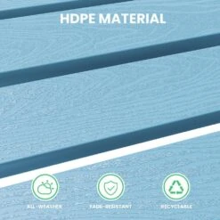 HDPE Folding Plastic Outdoor Ottoman For Adirondack In Light Blue -More Furniture Store outdoor ottomans pezdotm lb fa 1000