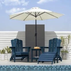 HDPE Folding Plastic Outdoor Ottoman For Adirondack In Navy -More Furniture Store outdoor ottomans pezdotm ny 31 1000