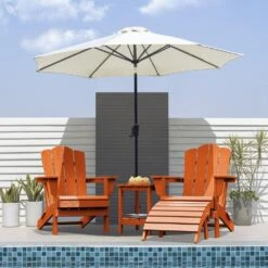 HDPE Folding Plastic Outdoor Ottoman For Adirondack In Orange -More Furniture Store outdoor ottomans pezdotm or 31 1000