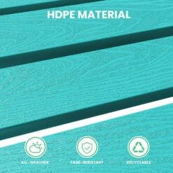 HDPE Folding Plastic Outdoor Ottoman For Adirondack In Peacock Blue -More Furniture Store outdoor ottomans pezdotm pb fa 1000