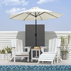 HDPE Folding Plastic Outdoor Ottoman For Adirondack In White 15 HDPE Folding Plastic Outdoor Ottoman For Adirondack In White -More Furniture Store outdoor ottomans pezdotm wt 31 1000