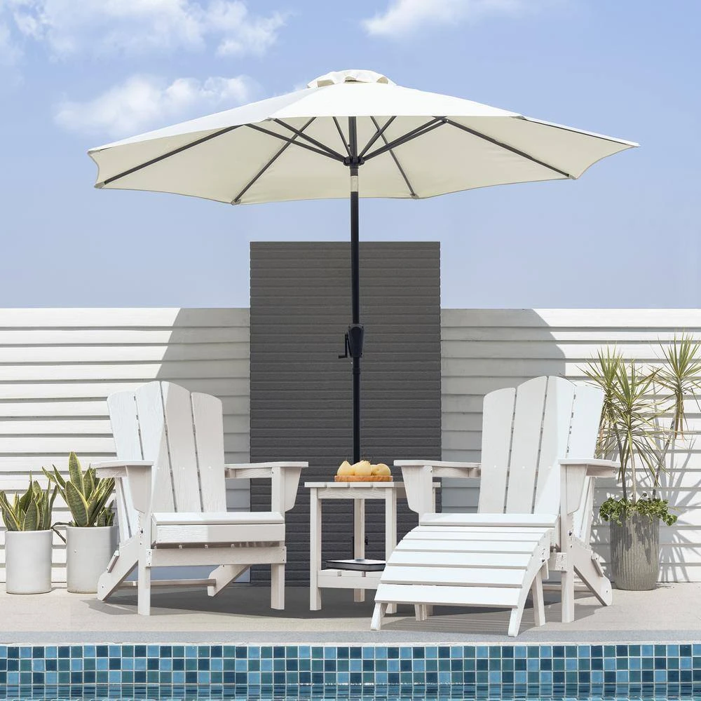 HDPE Folding Plastic Outdoor Ottoman For Adirondack In White 8 HDPE Folding Plastic Outdoor Ottoman For Adirondack In White - Image 8