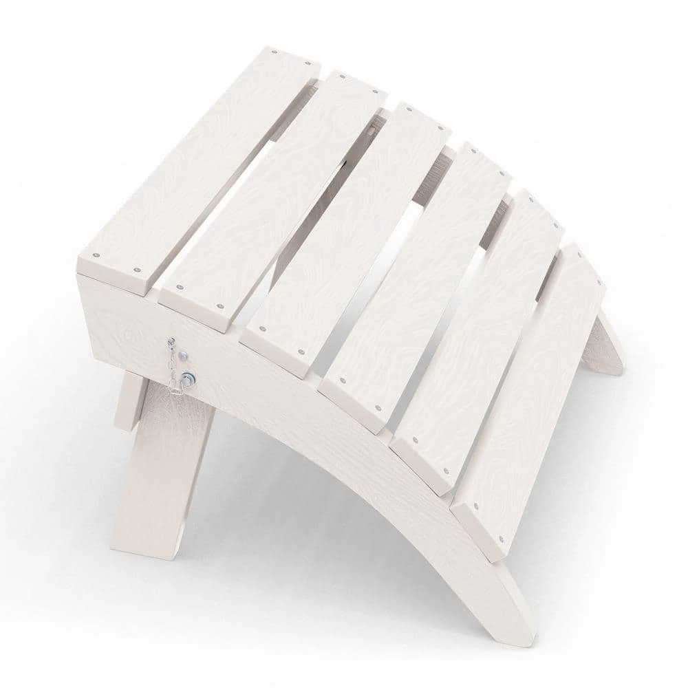 HDPE Folding Plastic Outdoor Ottoman For Adirondack In White 1 HDPE Folding Plastic Outdoor Ottoman For Adirondack In White