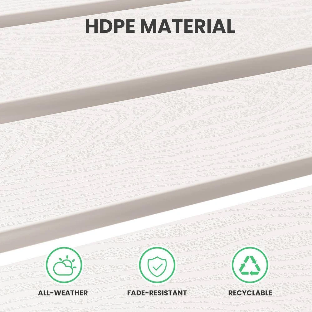 HDPE Folding Plastic Outdoor Ottoman For Adirondack In White 6 HDPE Folding Plastic Outdoor Ottoman For Adirondack In White - Image 6