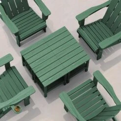 HDPE Adirondack Rectangle Plastic Outdoor Side Table In Green 9 HDPE Adirondack Rectangle Plastic Outdoor Side Table In Green -More Furniture Store outdoor side tables sccj green 4f 1000