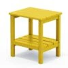 HDPE Adirondack Rectangle Plastic Outdoor Side Table In Yellow