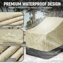 36 In. D X 34 In. W X 32 In. H Waterproof Outdoor Adirondack Patio Chair Cover 12 36 In. D X 34 In. W X 32 In. H Waterproof Outdoor Adirondack Patio Chair Cover -More Furniture Store patio chair covers yzz beige 1d 1000