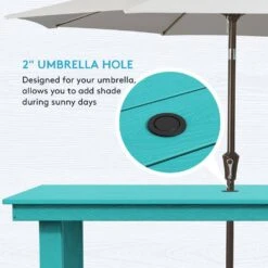 HDPE 7-Piece Plastic Rectangle Table Standard Height Outdoor Dining Set In Aruba Blue 16 HDPE 7-Piece Plastic Rectangle Table Standard Height Outdoor Dining Set In Aruba Blue -More Furniture Store patio dining sets peczytz ab 44 1000