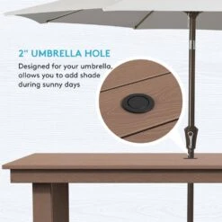 HDPE 7-Piece Plastic Rectangle Table Standard Height Outdoor Dining Set In Brown 16 HDPE 7-Piece Plastic Rectangle Table Standard Height Outdoor Dining Set In Brown -More Furniture Store patio dining sets peczytz br 44 1000