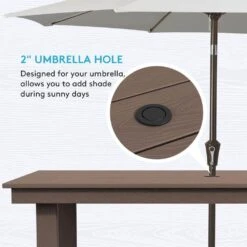 HDPE 7-Piece Plastic Rectangle Table Standard Height Outdoor Dining Set In Coffee 16 HDPE 7-Piece Plastic Rectangle Table Standard Height Outdoor Dining Set In Coffee -More Furniture Store patio dining sets peczytz co 44 1000