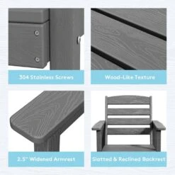 HDPE 7-Piece Plastic Rectangle Table Standard Height Outdoor Dining Set In Gray -More Furniture Store patio dining sets peczytz gy fa 1000