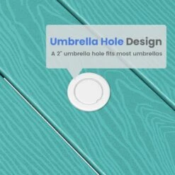 HDPE 7-Piece Plastic Rectangle Standard Height Outdoor Dining Set In Aruba Blue -More Furniture Store patio dining sets pejyczytz ab 44 1000