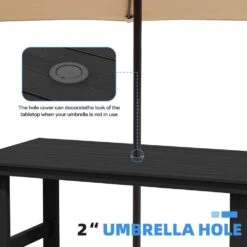 HDPE 7-Piece Plastic Rectangle Standard Height Outdoor Dining Set In Black -More Furniture Store patio dining sets pejyczytz bk 4f 1000