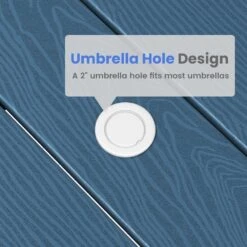 HDPE 7-Piece Plastic Rectangle Standard Height Outdoor Dining Set In Navy -More Furniture Store patio dining sets pejyczytz nv 44 1000