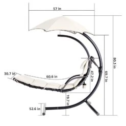 1-Person Swing Egg Chair With Stand And Beige Cushions For Indoor Outdoor In Beige -More Furniture Store patio swings dc beige 40 1000