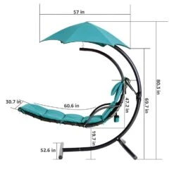 1-Person Swing Egg Chair With Stand And Peacock Blue Cushions For Indoor Outdoor In Peacock Blue -More Furniture Store patio swings dc blue 40 1000